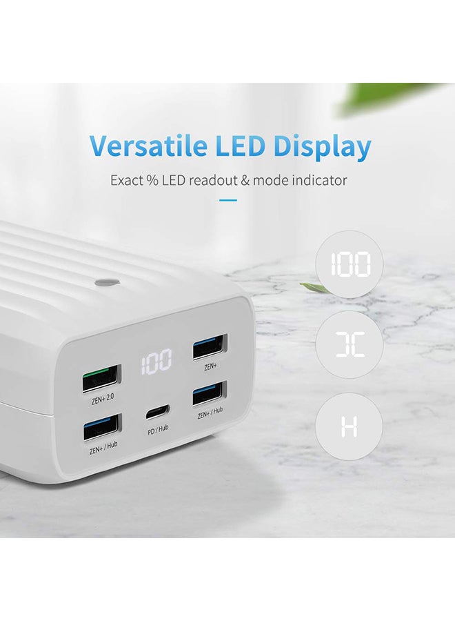 زينديور باور بنك قابل للنقل بعدد 4 منافذ لأجهزة ماك بوك أبيض - Image 2