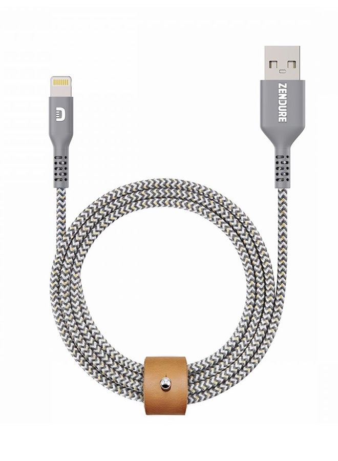 زينديور كابل لايتنينج إلى USB شديد المتانة رمادي - Image 1