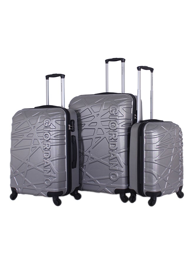 GIORDANO - Hardside 3 Piece Luggage Trolley Set Silver - Image 1