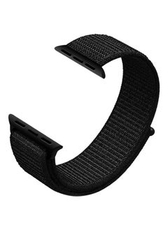 Nylon Sport Loop Replacment Band for Apple Watch Series 1 2 3 Dark Black