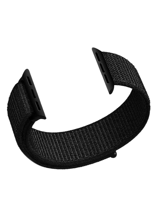 Cool Baby - Nylon Sport Loop Replacment Band for Apple Watch Series 1 2 3 Dark Black - Image 1