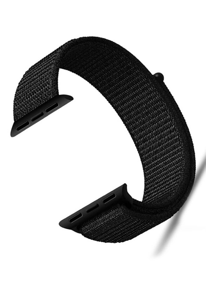 Cool Baby - Nylon Sport Loop Replacment Band for Apple Watch Series 1 2 3 Dark Black - Image 1