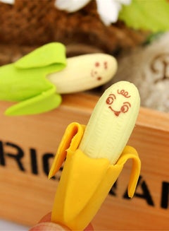 Cool Baby 2-Piece Banana Shaped Pencil Eraser Set Multicolour  - Image 3