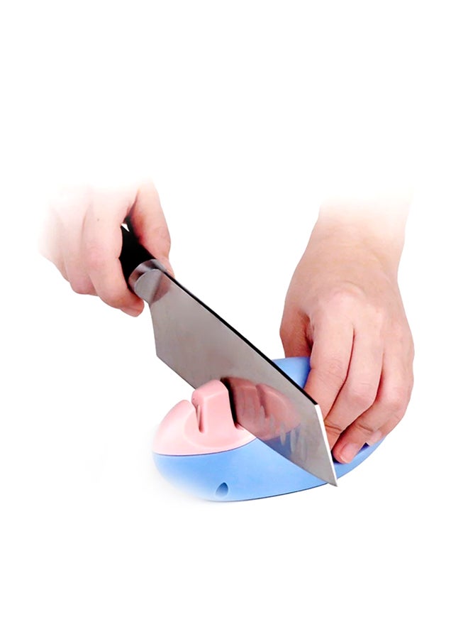 Two Staged Pocket Knife Sharpener Blue