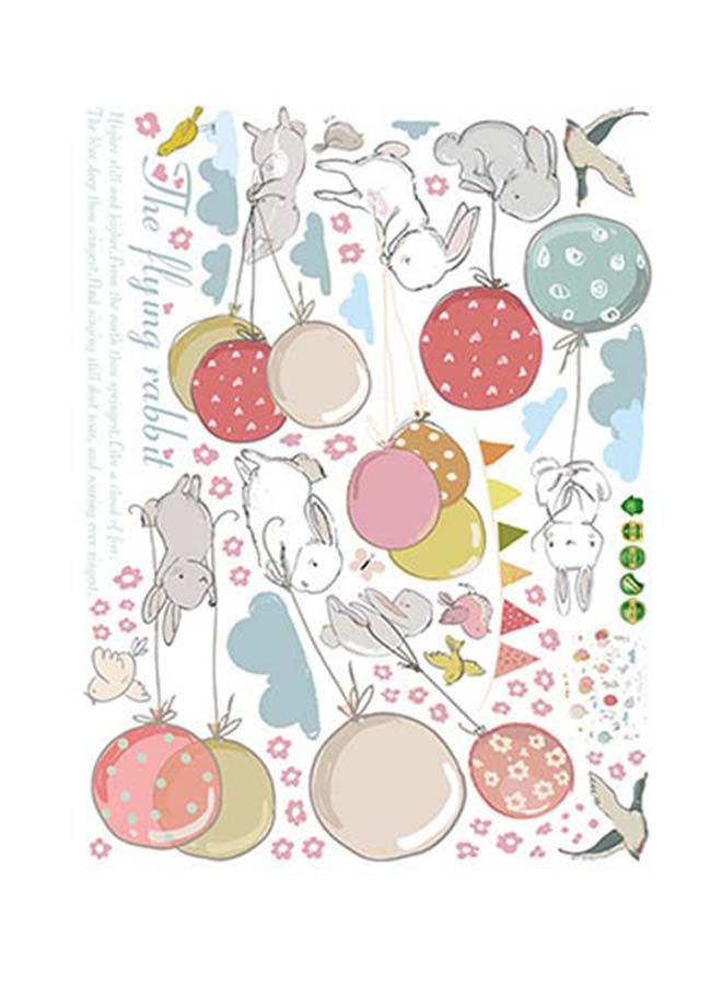 Umiwin Rabbits And Balloon Printed Wallpaper Multicolour 50x70centimeter  - Image 1