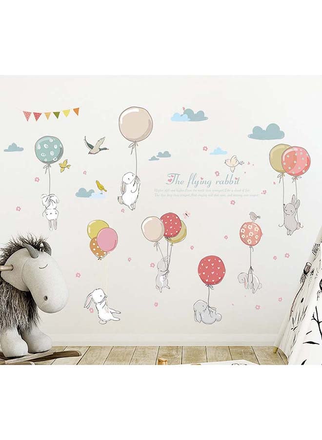 Umiwin Rabbits And Balloon Printed Wallpaper Multicolour 50x70centimeter  - Image 2