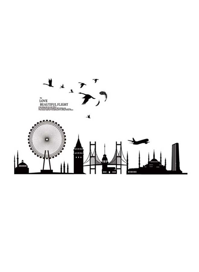 Umiwin City Silhouette Printed Wallpaper Black 60x90centimeter  - Image 1