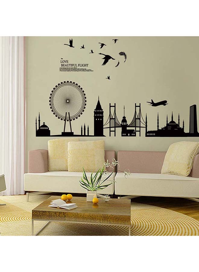 Umiwin City Silhouette Printed Wallpaper Black 60x90centimeter  - Image 2