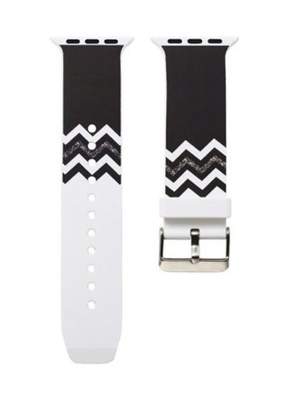 Silicone Colorful Sports Band For Apple Watch/ Bands 42mm 44mm Bracelet/i Watch Series 4 3 2 white/Black - v1550217277/N21094297A_1