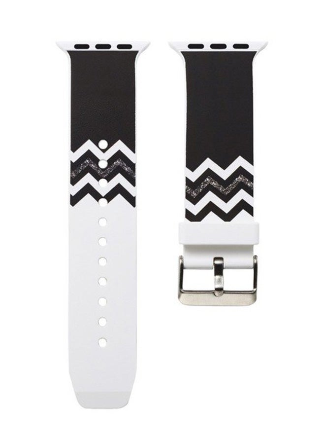 Silicone Colorful Sports Band For Apple Watch/ Bands 42mm 44mm Bracelet/i Watch Series 4 3 2 white/Black