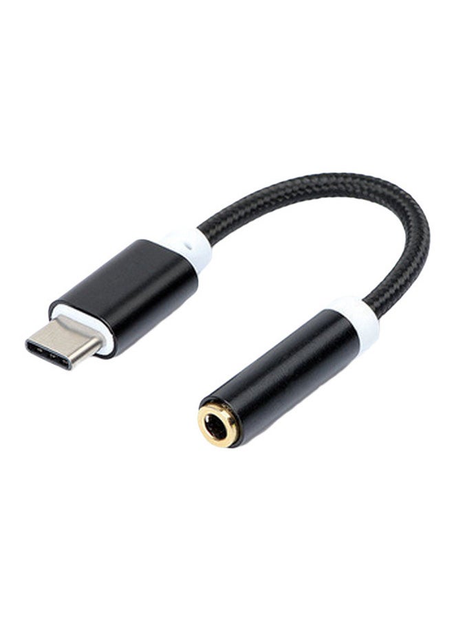 Type-C To 3.5mm Headphones Adapter Black