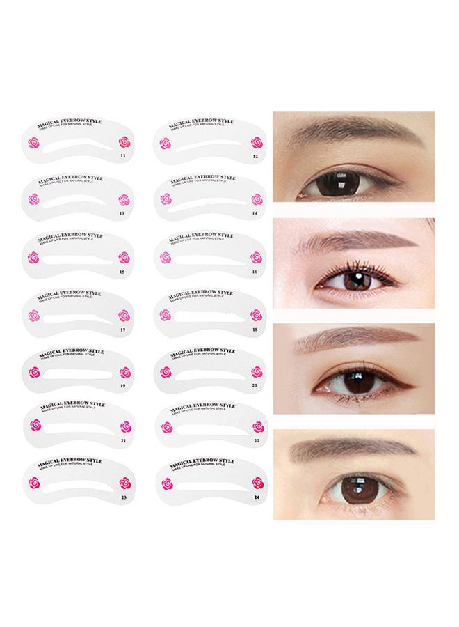 EHOME 24-Piece Eyebrow Stencil Set Clear - Image 1