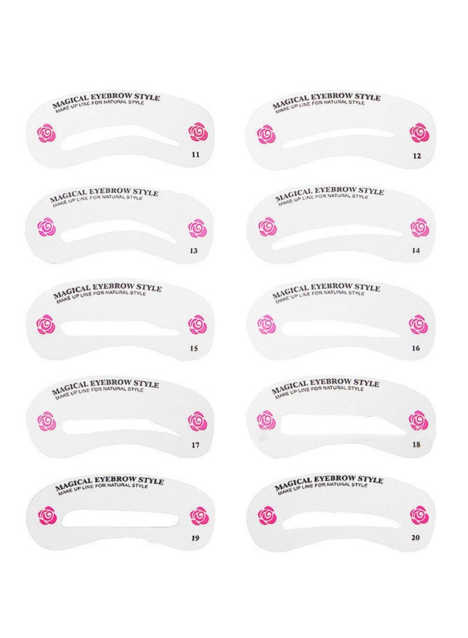 EHOME 24-Piece Eyebrow Stencil Set Clear - Image 3