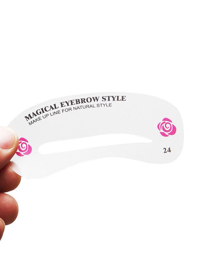 EHOME 24-Piece Eyebrow Stencil Set Clear - Image 2