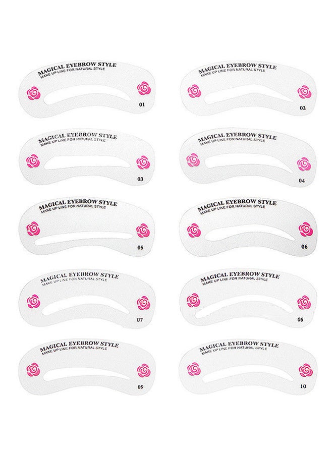 EHOME 24-Piece Eyebrow Stencil Set Clear - Image 2