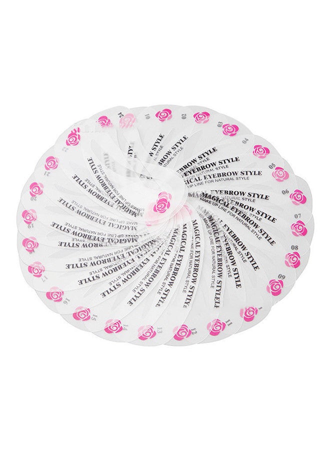EHOME 24-Piece Eyebrow Stencil Set Clear - Image 1
