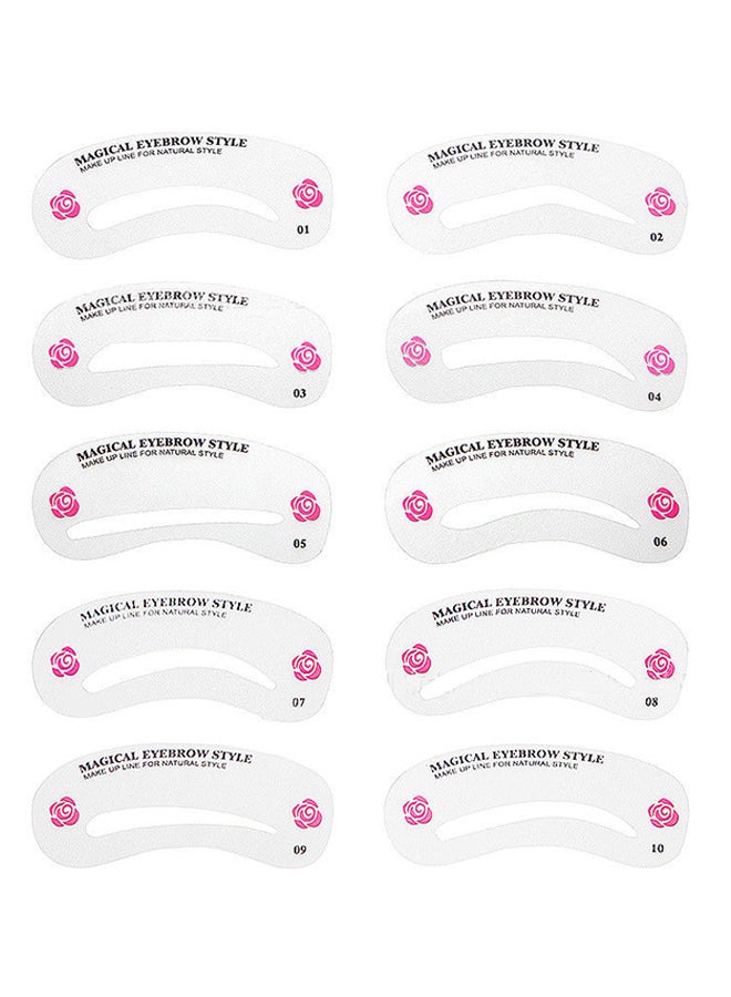 EHOME 24-Piece Eyebrow Stencil Set Clear - Image 2