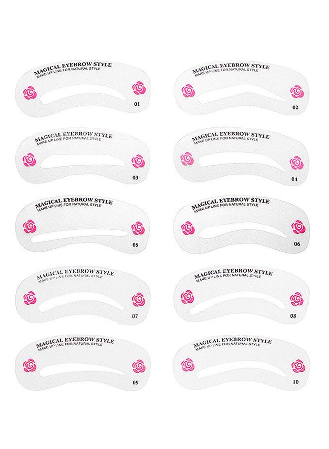 EHOME 24-Piece Eyebrow Stencil Set Clear - Image 2