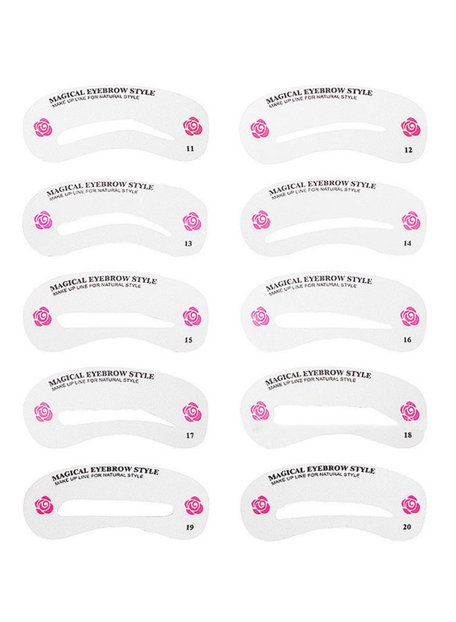 EHOME 24-Piece Eyebrow Stencil Set Clear - Image 3