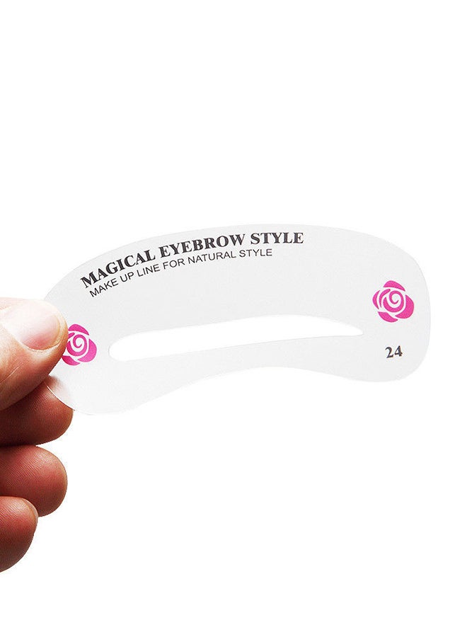 EHOME 24-Piece Eyebrow Stencil Set Clear - Image 2