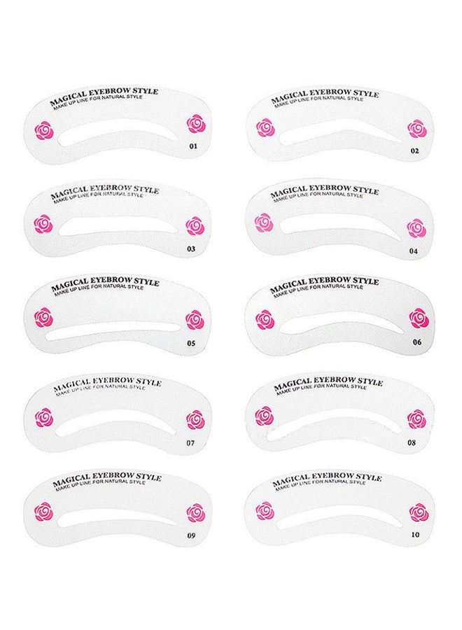 EHOME 24-Piece Eyebrow Stencil Set Clear - Image 2