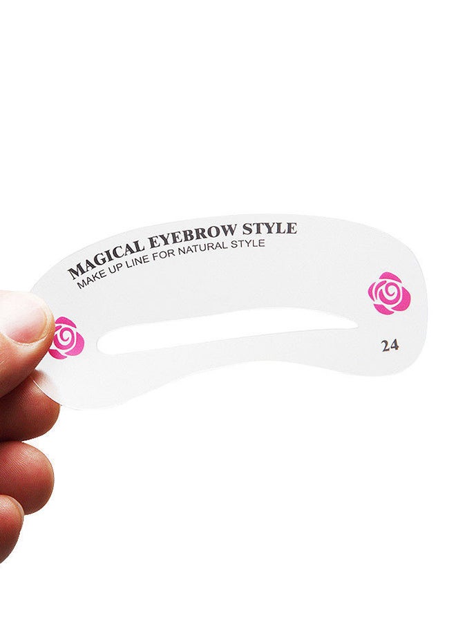 EHOME 24-Piece Eyebrow Stencil Set Clear - Image 2