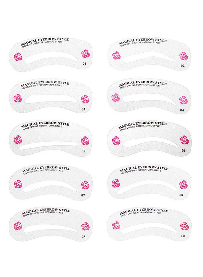 EHOME 24-Piece Eyebrow Stencil Set Clear - Image 2