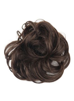 Real Natural Curly Messy Bun Hairpiece Scrunchie Hair Extensions as Human Style Light Brown