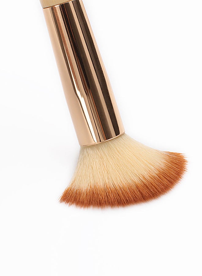 Jessup 25-Piece Bamboo Makeup Brushes Set Beige/Gold - Image 2