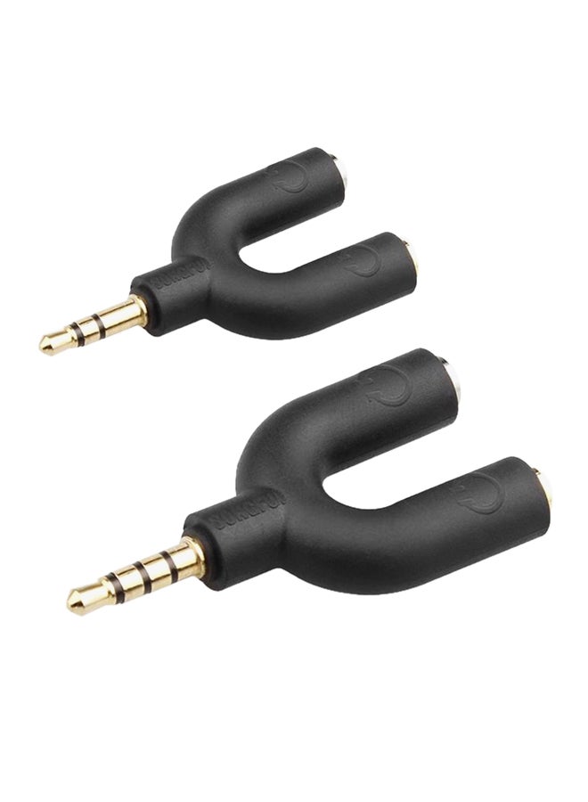 يونيفرسال رأس محول صوتي 1 إلى 2 أسود - Image 1