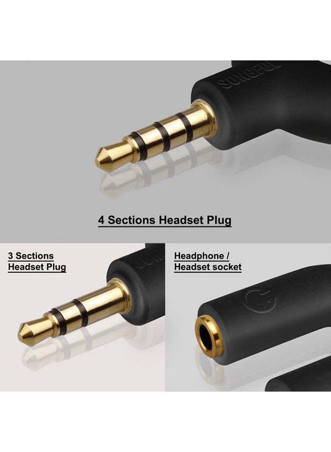 يونيفرسال رأس محول صوتي 1 إلى 2 أسود - Image 3