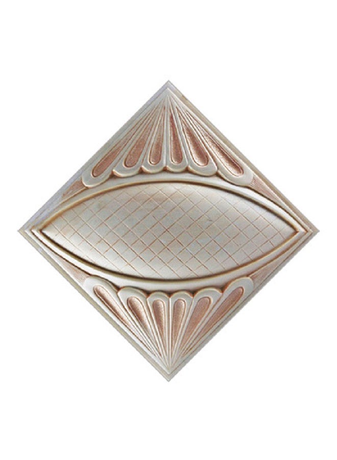 GEMWON 20-Piece 3D Waterproof Ceramic Self Adhesive Tile Stickers 15 Beige/White 12x12x2cm