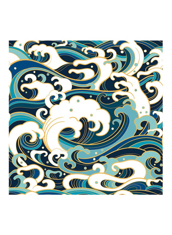 GEMWON 5-Piece Self Adhesive Waterproof Hard Tile Stickers 13 Blue/White 20x20x0.5cm