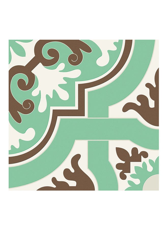 GEMWON 5-Piece Self Adhesive Waterproof Hard Tile Stickers 17 Green/White/Brown 20x20x0.5cm