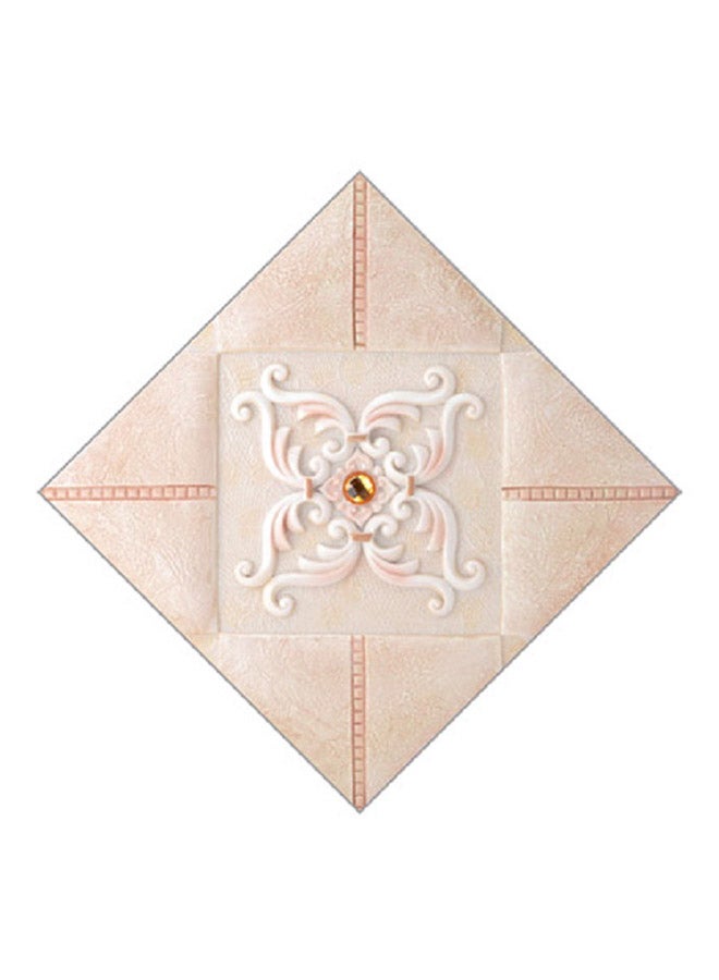 GEMWON 20-Piece Waterproof Self Adhesive 3D Ceramic Tile Stickers 11 Beige/White 12x12x2cm