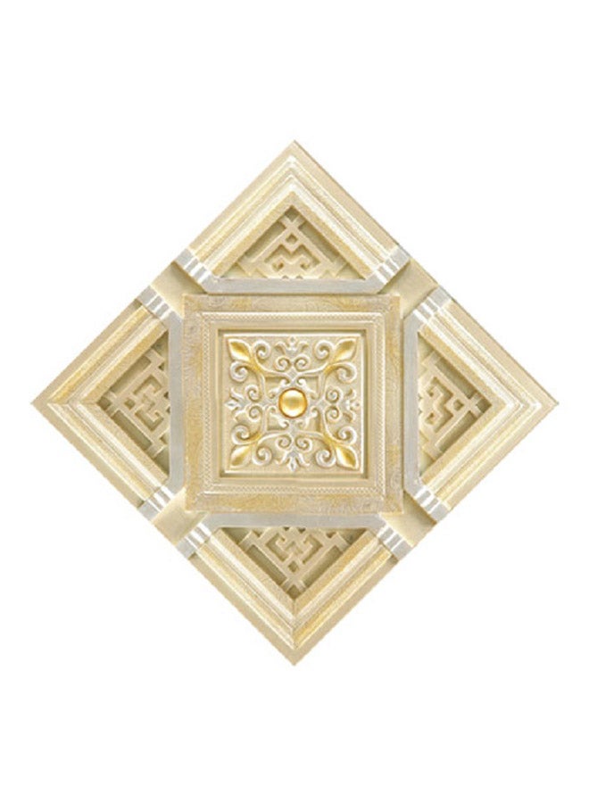 GEMWON 20-Piece Waterproof Self Adhesive 3D Ceramic Tile Stickers 10 Beige/White 8x8x2centimeter