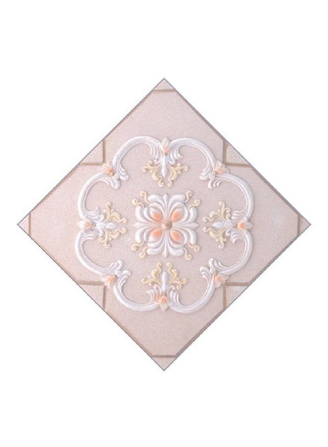 GEMWON 20-Piece Waterproof Self Adhesive 3D Ceramic Tile Stickers 18 Beige/White 12x12x2cm