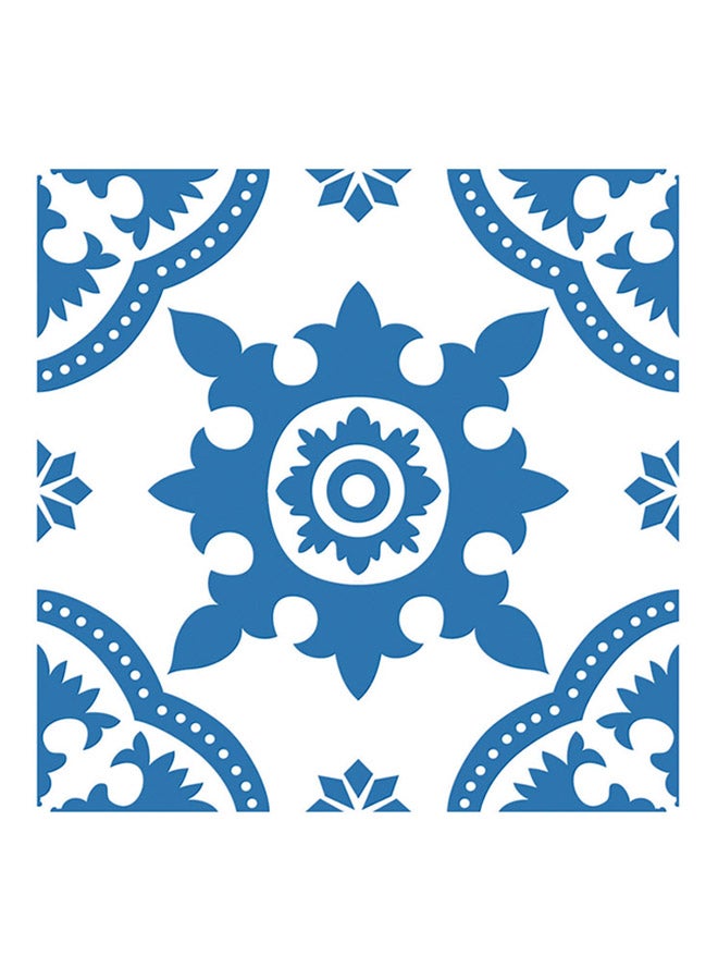 GEMWON 5-Piece Self Adhesive Waterproof Hard Tile Stickers 16 Blue/White 20x20x0.5cm