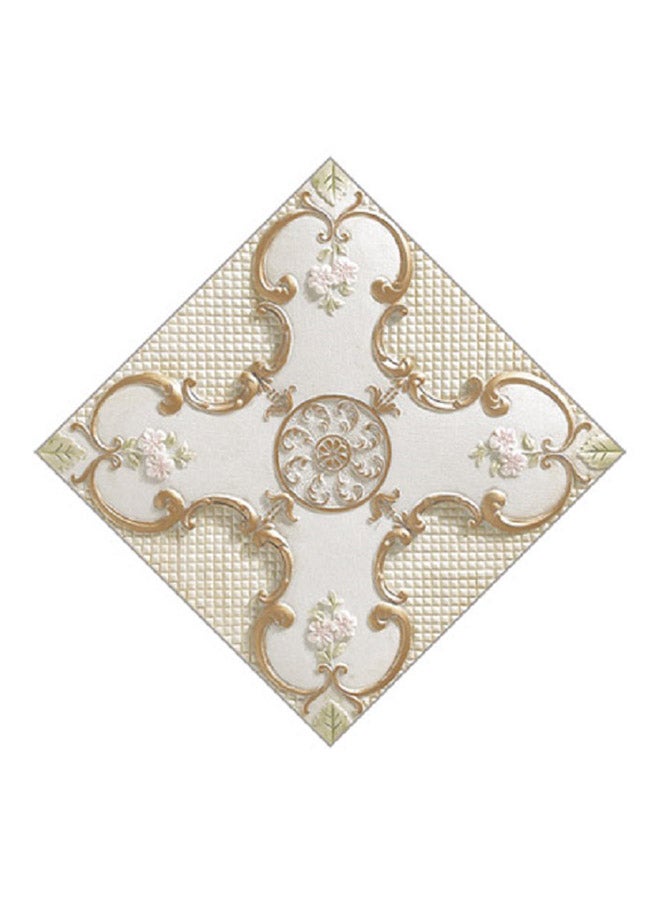 GEMWON 20-Piece Waterproof Self Adhesive 3D Ceramic Tile Stickers 13 White/Beige/Brown 12x12x2cm