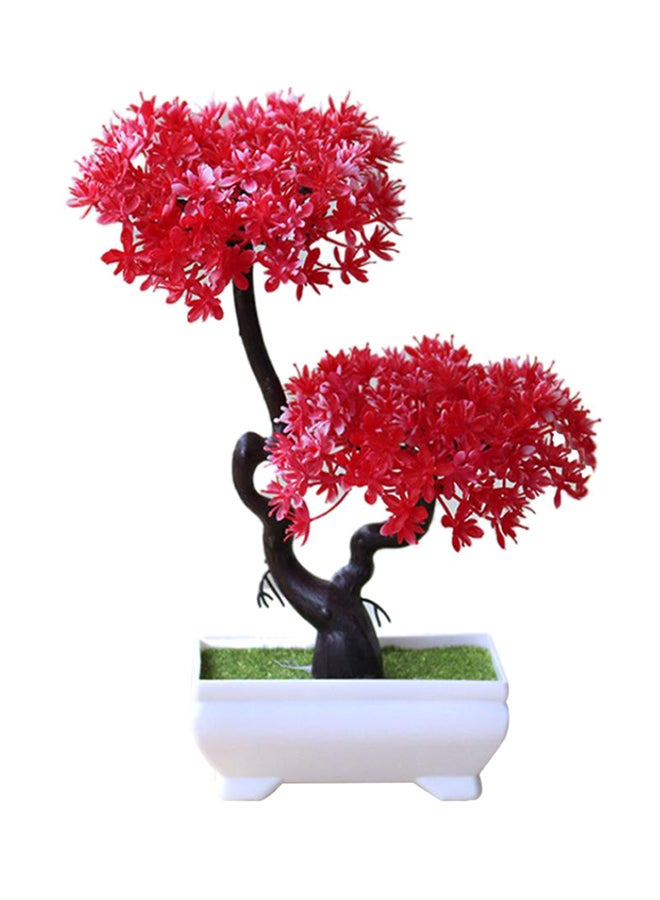 Bluelans Artificial Potted Bonsai Plant Red