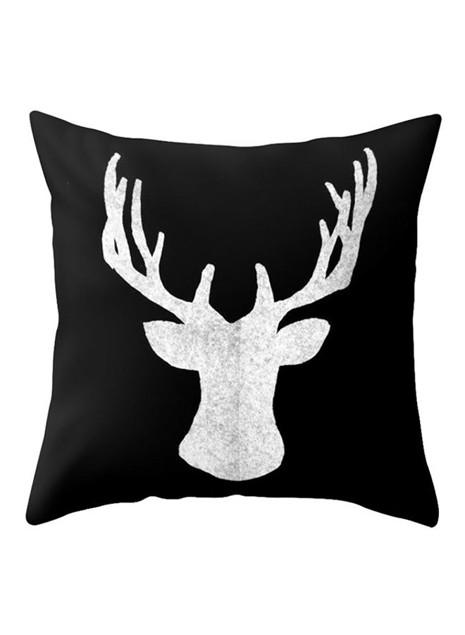 Bluelans Deer Printed Throw Pillow Case Black 18x8x18cm 