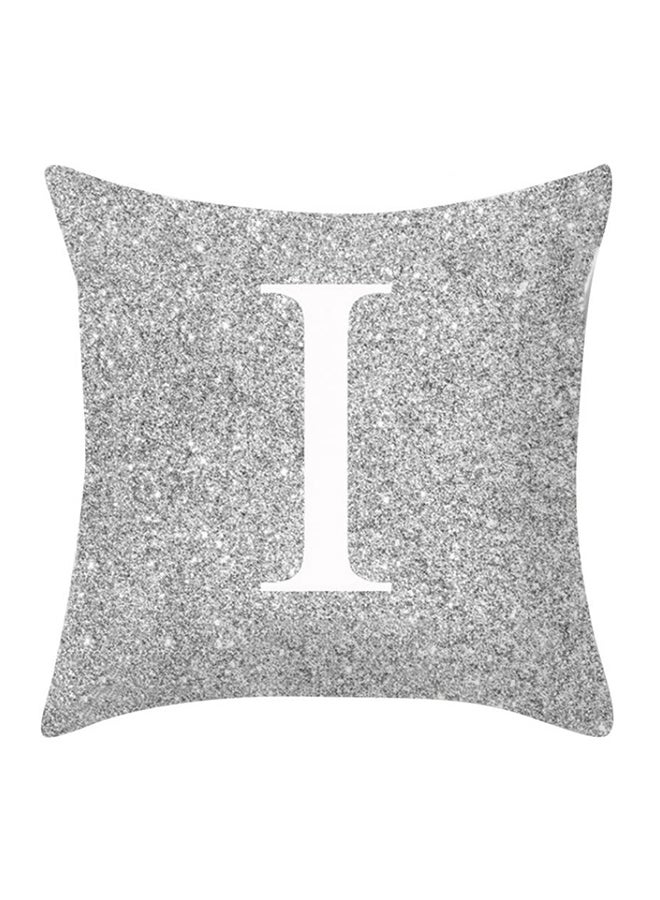 بلولانز غطاء وسادة للزينة مطبوع عليه حرف فضي معدني