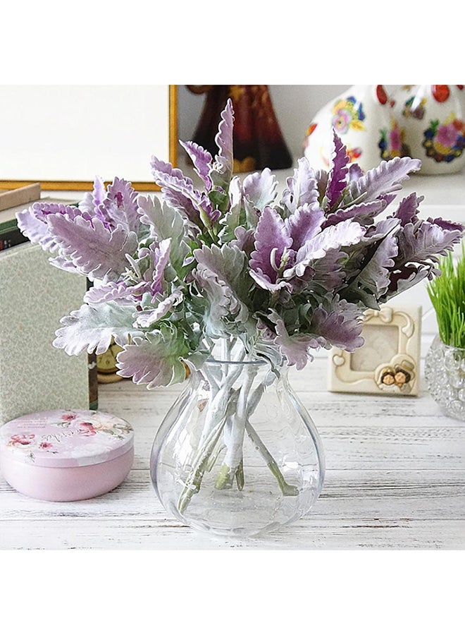 Bluelans - Artificial Senecio Cineraria Plant Purple/Green - Image 1