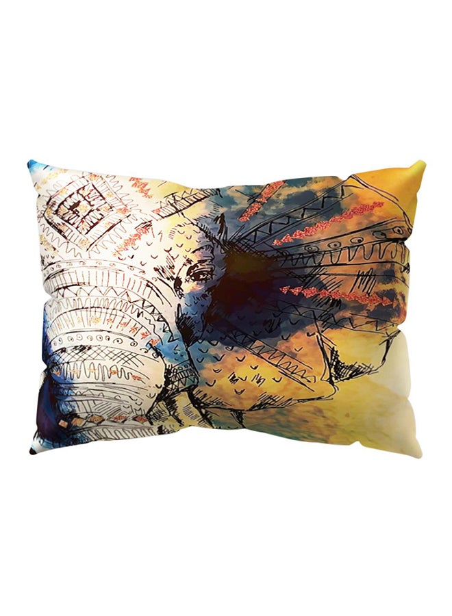 Bluelans Elephant Printed Throw Pillow Case Multicolour 18x8x18cm 