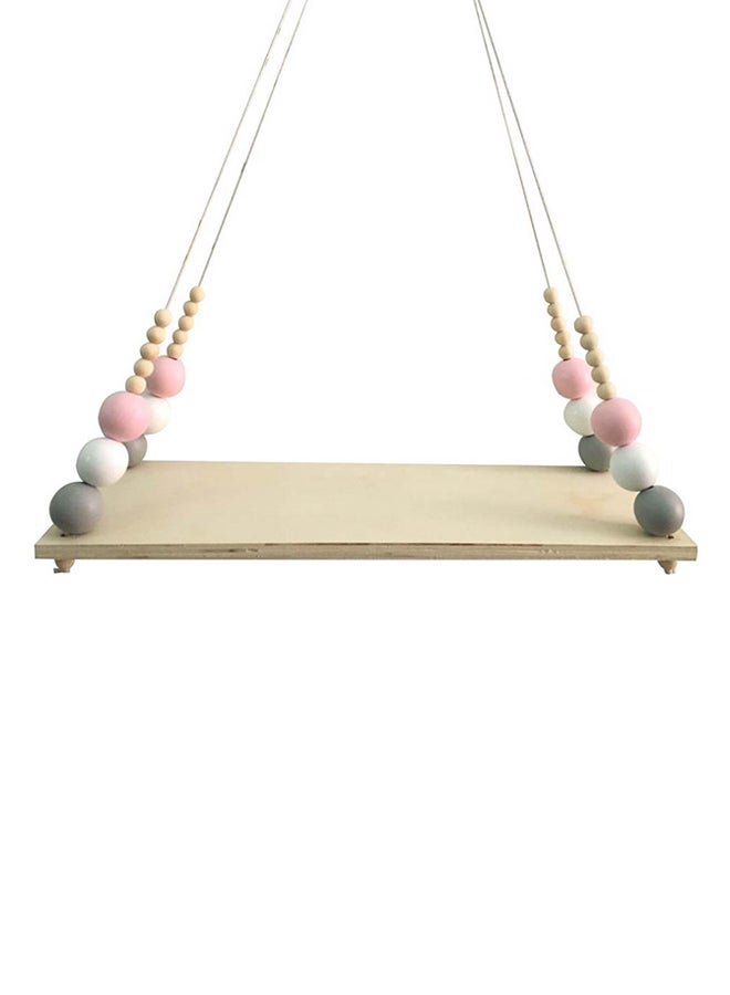 Bluelans Nordic Wooden Beads Design Hanging Storage Board Beige - Image 1