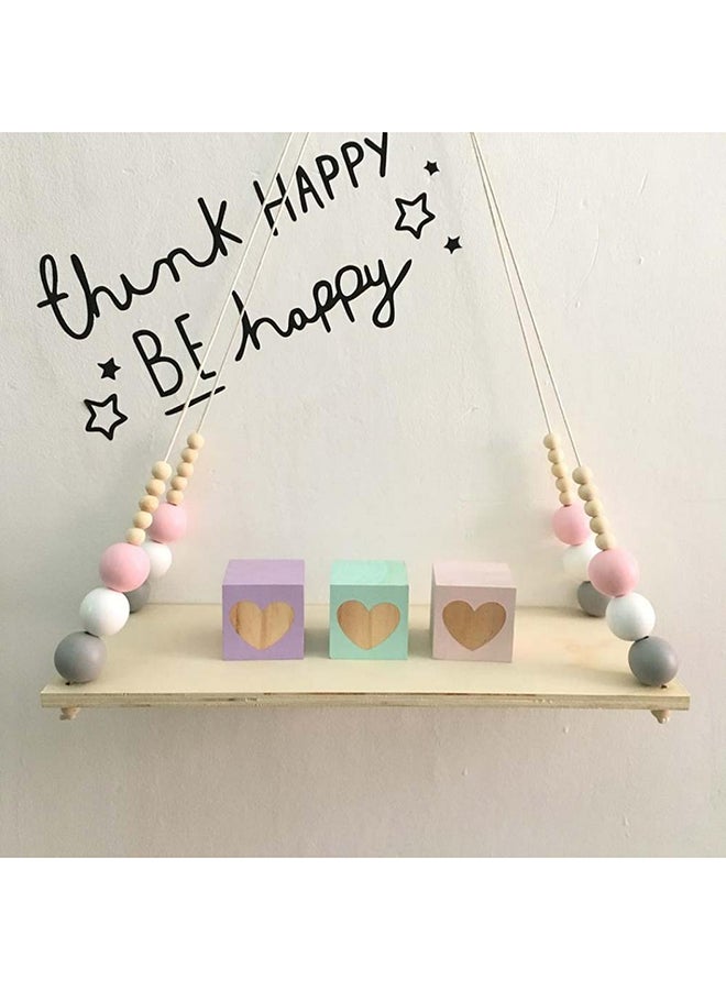 Bluelans Nordic Wooden Beads Design Hanging Storage Board Beige - Image 2