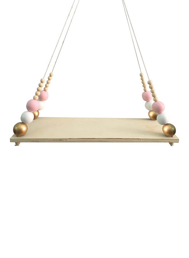 Bluelans Nordic Wooden Beads Design Hanging Storage Board GoldenWhite/Beige - Image 1