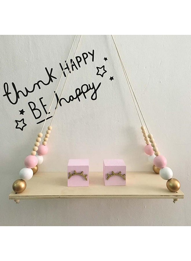 Bluelans Nordic Wooden Beads Design Hanging Storage Board GoldenWhite/Beige - Image 2