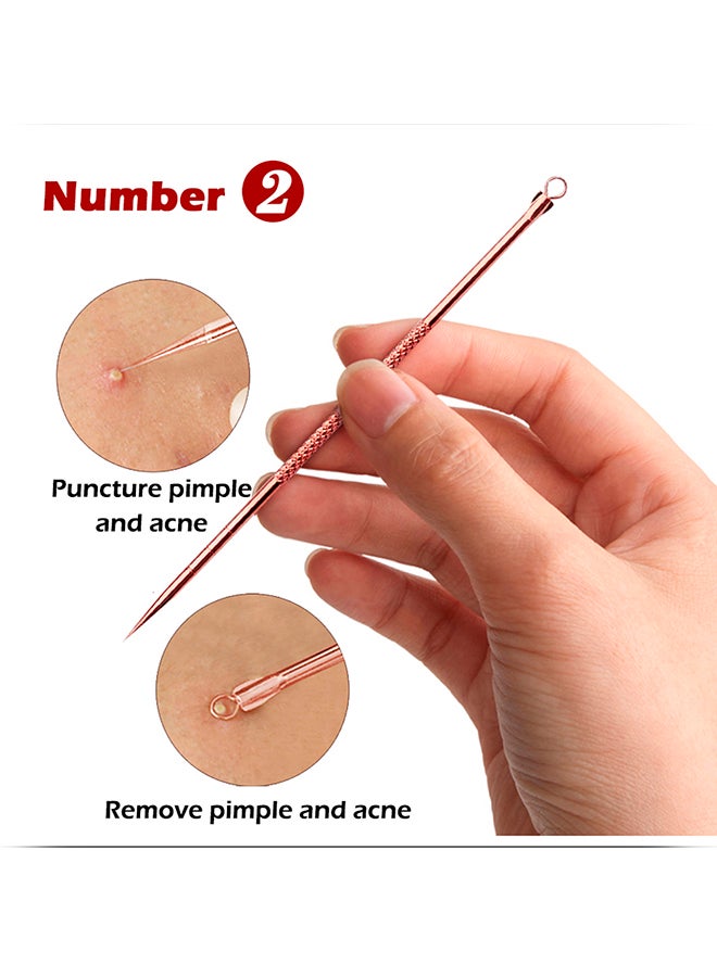 إبرة لانبينا بطرف مزدوج برأس أسود ورأس أبيض لإزالة البثور وحب الشباب من 4 قطع - Image 4