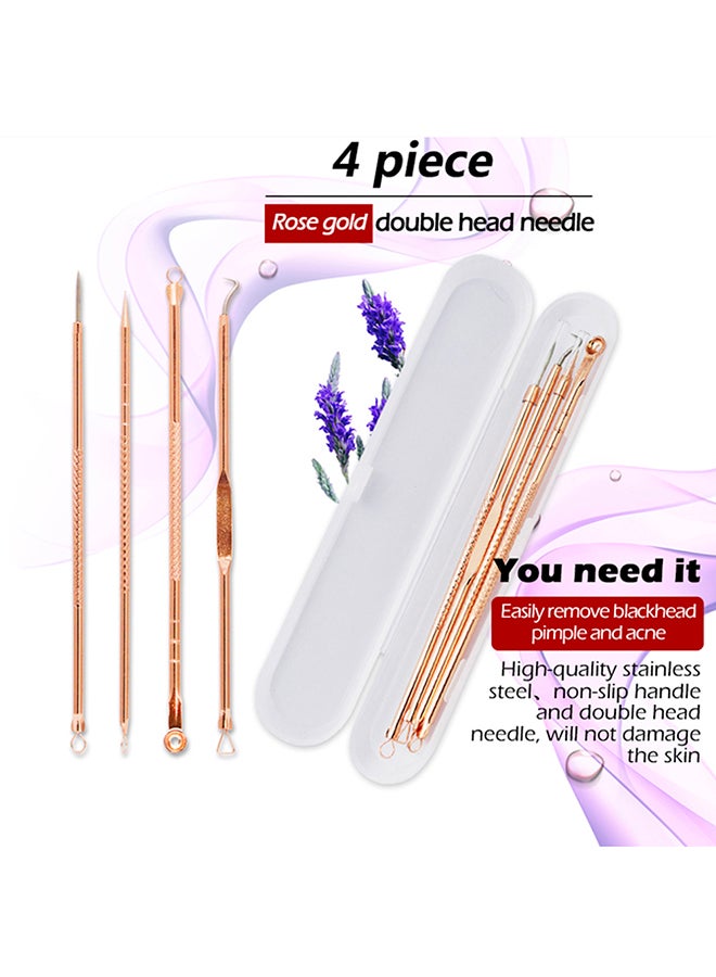 إبرة لانبينا بطرف مزدوج برأس أسود ورأس أبيض لإزالة البثور وحب الشباب من 4 قطع - Image 3